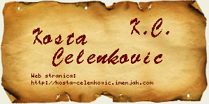Kosta Čelenković vizit kartica